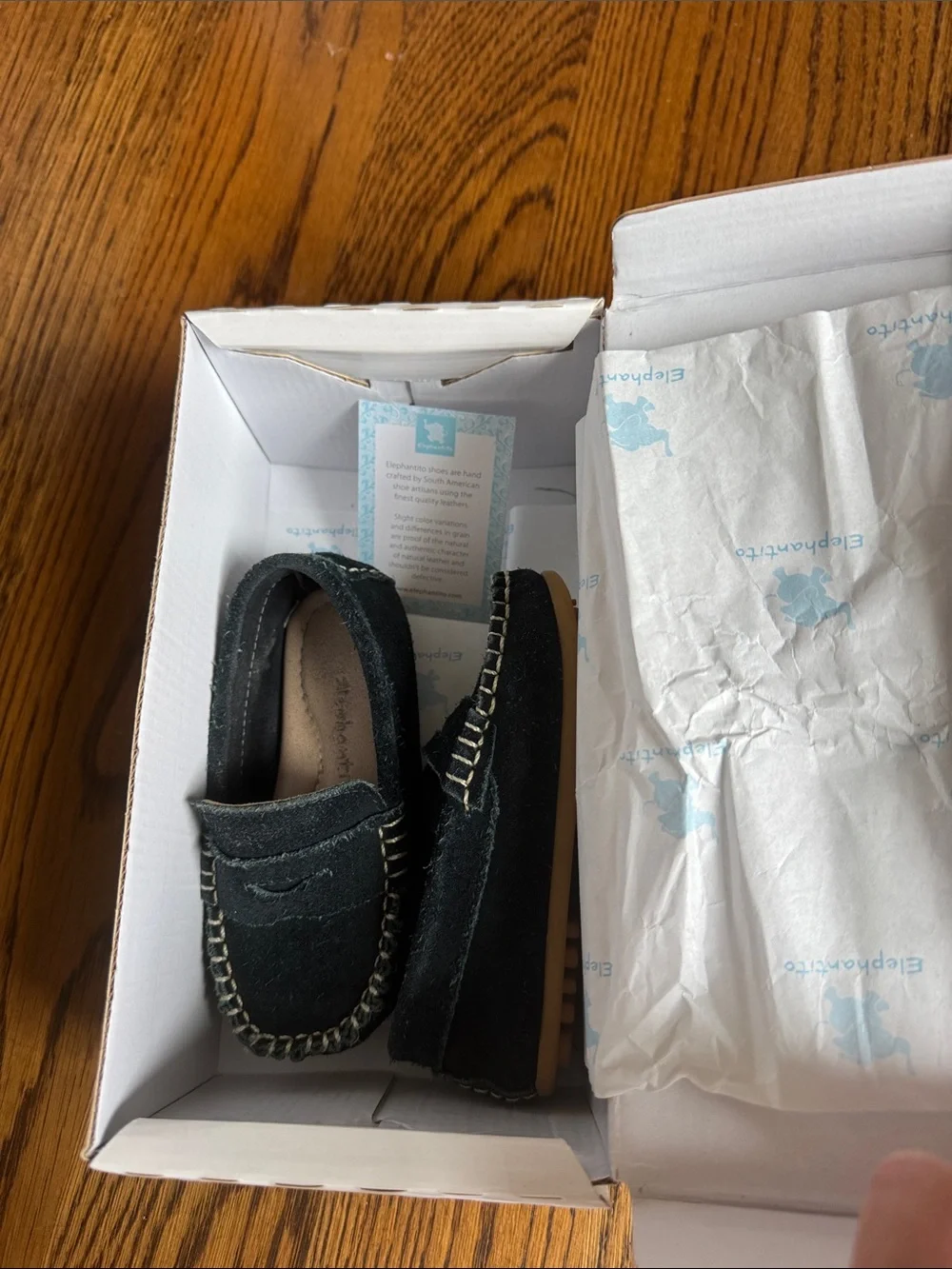 Elephantito Toddler Navy Blue Suede Alex drivers sz 23 us 7